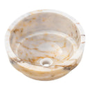 Bianco Giallo Marble Hair Salon Above Vanity Vessel Sink Bowl Polished (D)16" (H)9"