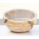 Bianco Giallo Marble Hair Salon Above Vanity Vessel Sink Bowl Polished (D)16" (H)9"
