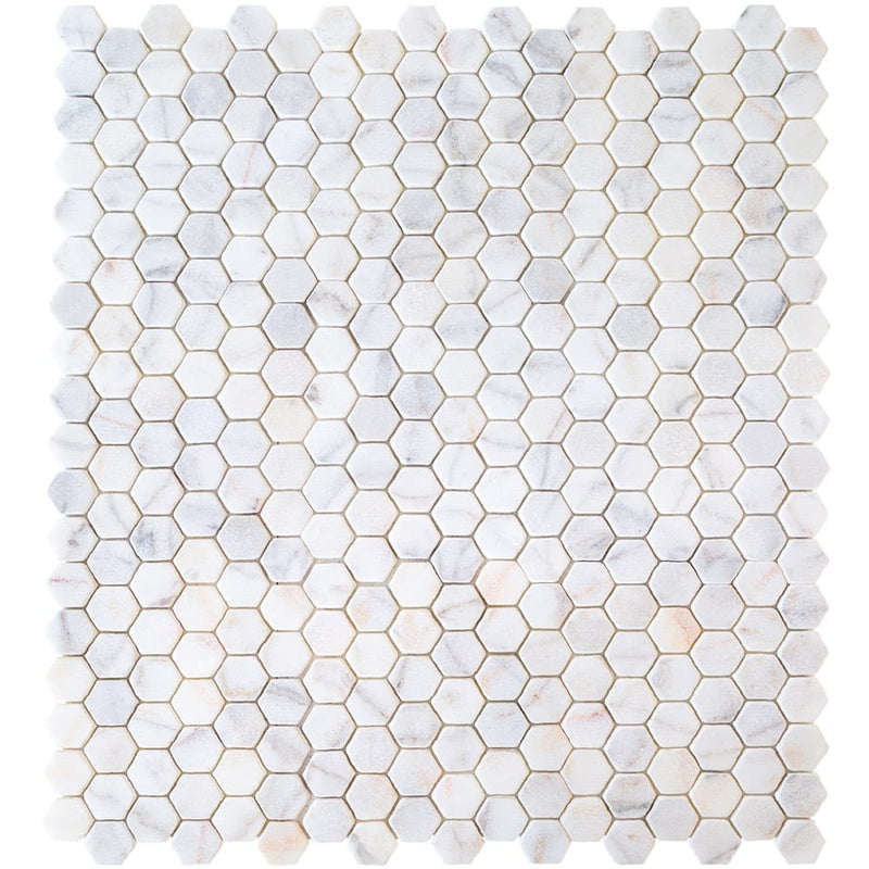 Bianco Ibiza White Marble Tumbled Mosaic Floor and Wall Tile - Livfloors Collection