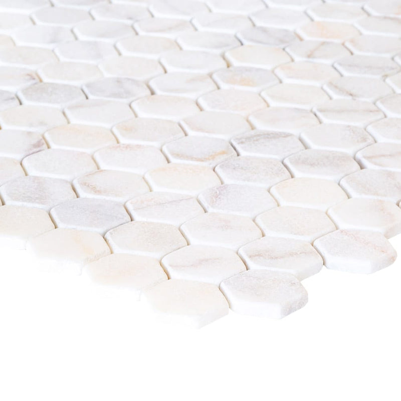 Bianco Ibiza White Marble Tumbled Mosaic Floor and Wall Tile - Livfloors Collection