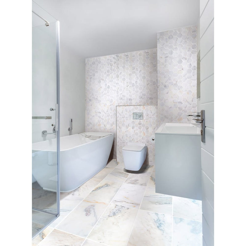 Bianco Ibiza White Marble Floor and Wall Tile - Livfloors Collection