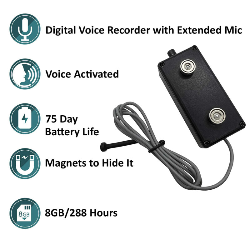 PBN - TEC Black Vox External Mic Long Life Audio Recorder 8GB