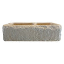 Botticino Beige Marble Farmhouse Apron Kitchen Double Sink (W)16" (L)32" (H)10"