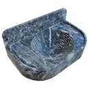 Bursa Gray Marble Wall-Mount Bathroom Sink with 6" Backsplash (W)16" (L)27" (H)6"