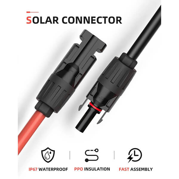 BougeRV Solar Extension Cable with Extra Free Connectors