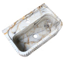 Calacatta Gold Marble Wall-mount Bathroom Vanity Sink Fluted (W)18" (L)36" (H)7"