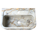 Calacatta Gold Marble Wall-mount Bathroom Vanity Sink Fluted (W)18" (L)36" (H)7"