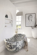 Calacatta Viola Bathtub Hand-carved from Solid Marble Block (W)34" (L)70" (H)26"