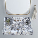 Calacatta Viola Marble Wall-mount Bathroom Sink with 10" Backsplash (W)20" (L)40" (H)6"