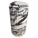 Calacatta Viola Marble Plinth Side Table Fluted Polished (W)10" (L)10" (H)16"
