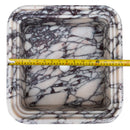 Calacatta Viola Marble Wall-Mount Square Fluted Bathroom Sink (W)16" (L)16" (H)6"
