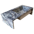 Calacatta Viola Marble Rectangular Wall-mount Bathroom Sink Side Faucet Holes (W)16" (L)32" (H)9"