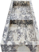 Calacatta Viola Marble Double Bathroom Sink Polished (W)19" (L)53" (H)6"