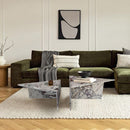 Calacatta Viola Marble Triangular Design Coffee Table Polished Set of 2