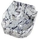 Calacatta Viola Marble Wall-mount Bathroom Corner Sink Fluted with 8" Backsplash