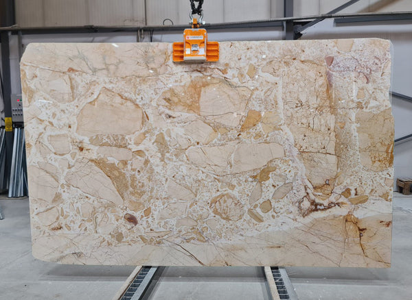 Caramel White Beige Bookmatching Marble Slabs Polished - Full Truckload