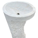 Carrara White Marble Designer Pedestal Stand-Alone Sink (W)16" (L)16" (H)36"
