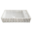 Carrara White Marble Wall-mount Bathroom Vanity Sink Fluted/Reeded (W)12" (L)20" (H)4"