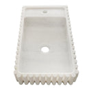 Carrara White Marble Wall-mount Bathroom Vanity Sink Fluted/Reeded (W)12" (L)20" (H)4"