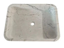Carrara White Marble Rectangular Wall-mount Bathroom Sink (W)16" (L)24" (H)5"