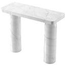 Carrara White Marble Designer Round Legs Console Polished
