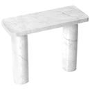 Carrara White Marble Designer Round Legs Console Polished