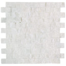 Carrara White Marble Split Face Brick Mosaic Wall Tile - Livfloors Collection
