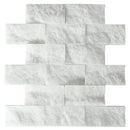 Carrara White Marble Split Face Brick Mosaic Wall Tile - Livfloors Collection