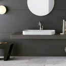 Carrara White Marble Rectangular Above Vanity Bathroom Sink Polished (W)16" (L)32" (H)5"