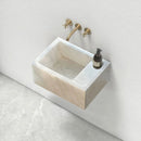 Carrara White Marble Wall-mount Bathroom Sink (W)14" (W)18" (H)5"
