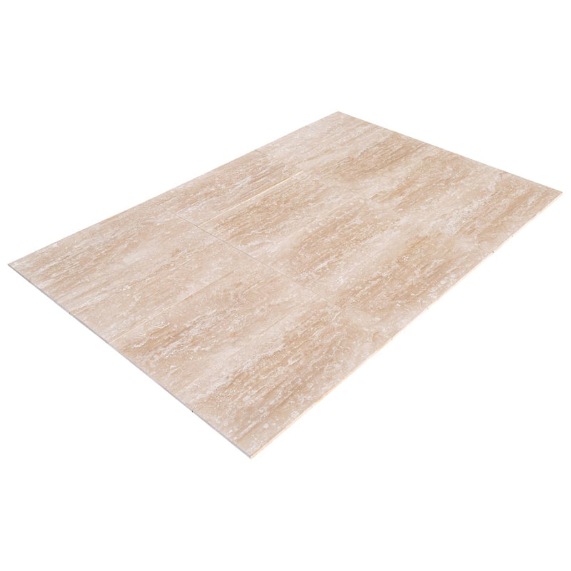 Classic Light Vein-cut Travertine Floor and Wall Tile 12"x24" - Livfloors Collection