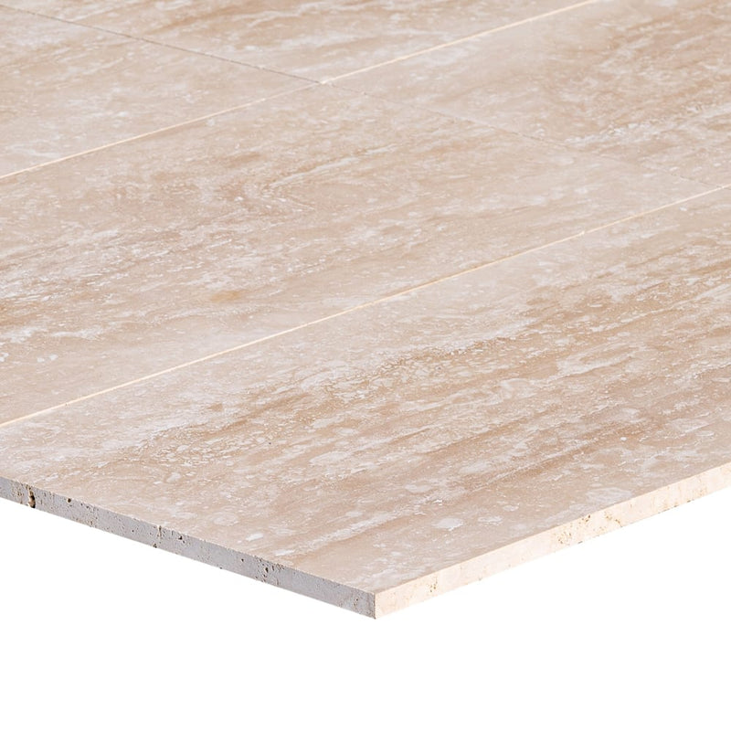 Classic Light Vein-cut Travertine Floor and Wall Tile 12"x24" - Livfloors Collection