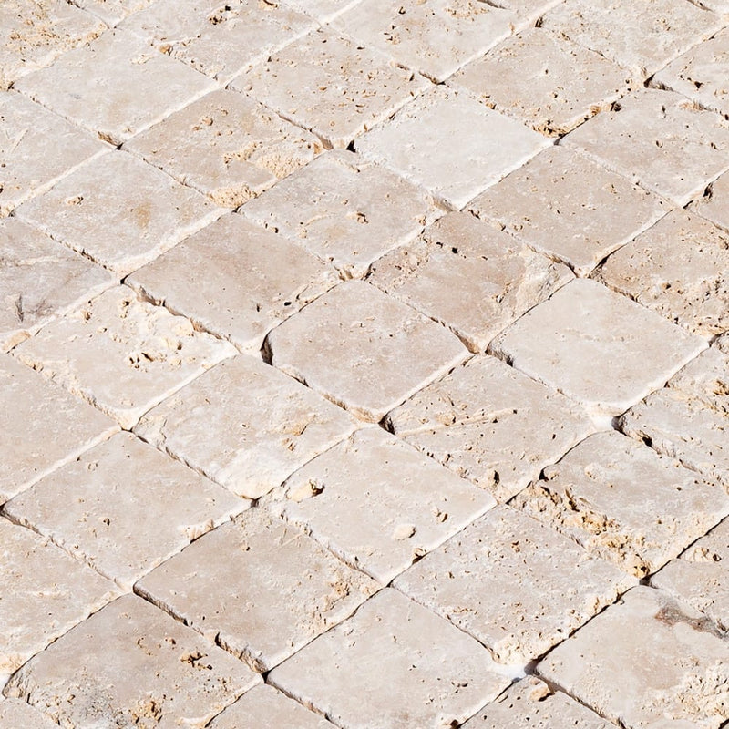 Rustic Beige Travertine Tumbled Floor and Wall Tile - Livfloors Collection