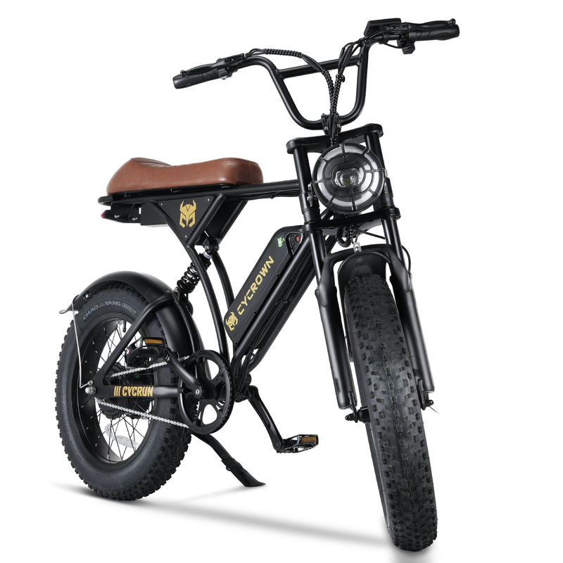 electric moped bicycle CYCROWN Cycrun Moped Style Electric Bike for Adults (750W Motor/ 88KM Range/ 32 KM/h Top Speed/7 Speed Gear/Full Suspension/UL 2272 Certified)