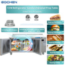 EQCHEN 72 Inch Sandwich Prep Table Refrigerator