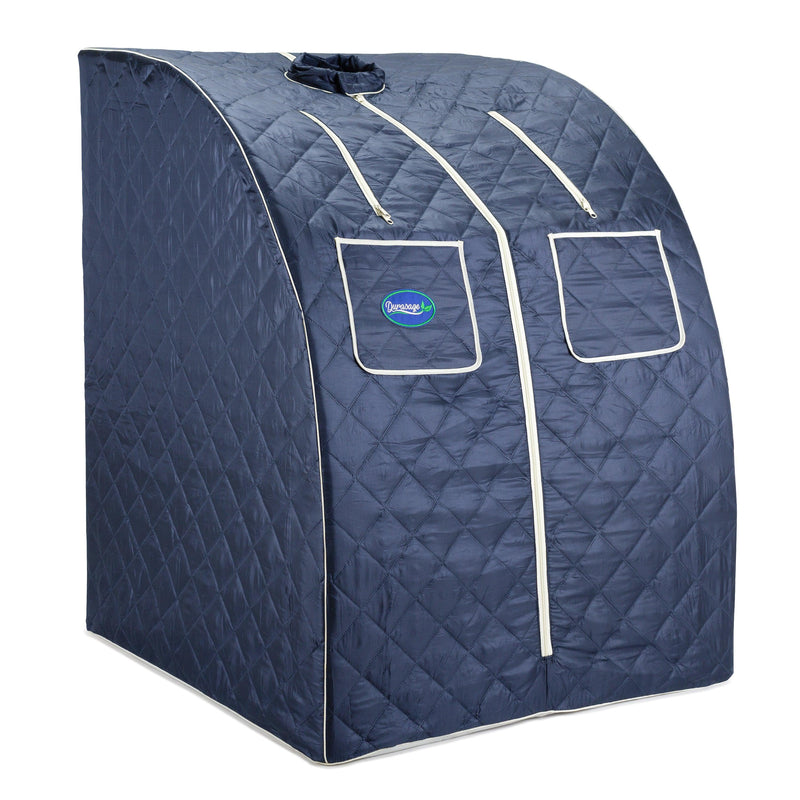 Durasage Health - Durasage Oversized Portable Personal Steam Sauna Spa for Relaxation at Home, 60 Minute Timer, 800 Watt Steam Generator, Chair Included - Satin Blue