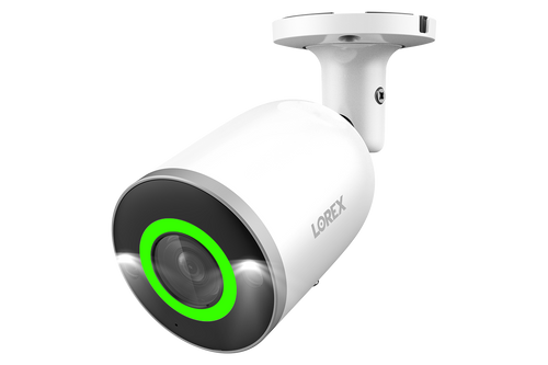 Lorex E894AB 4K 8.0-MP Smart AI PoE IP Wired Security Bullet Camera with Lighting and Deterrence, White