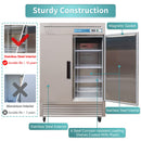 Commercial Reach in Freezer, 2 Door 49 Cu.ft Stainless Steel Commercial Reach in Solid Door Upright Fan Cooling Freezer
