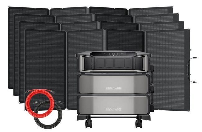 Paquete especial: generador solar EcoFlow Delta Pro Ultra con 4 paneles solares plegables de 400 W (12 288 Wh)