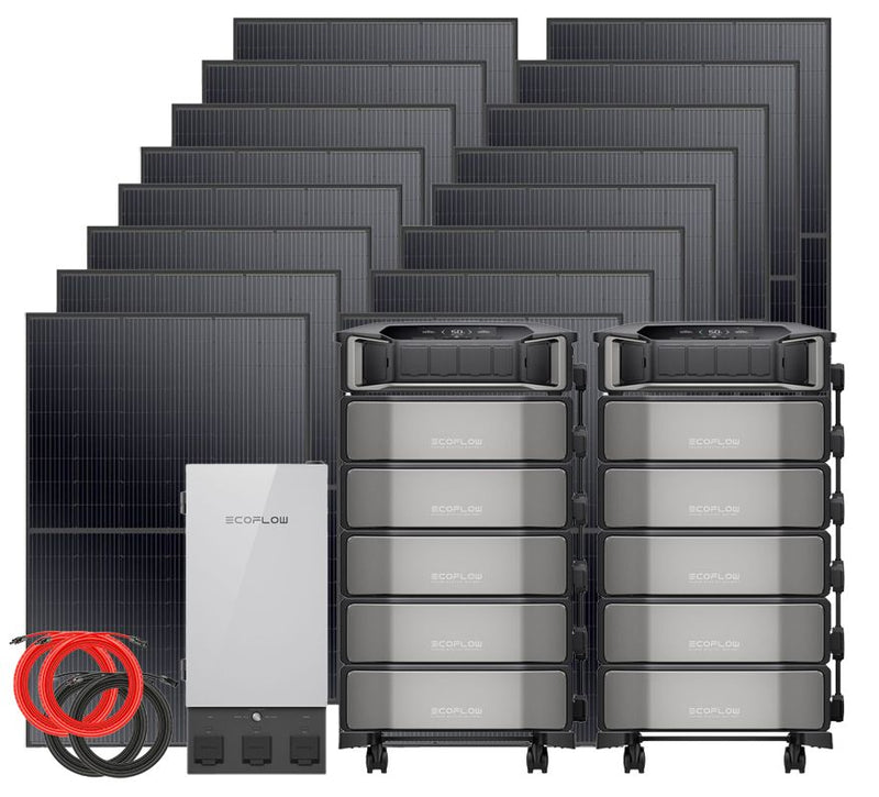 Paquete especial: Kit de generador solar para toda la casa Ecoflow Delta Pro Ultra: almacenamiento de 61 kWh (6560 vatios de energía solar)