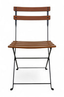 DemarForge Folding Chair 5508 - Stackable - European Chestnut Wood Clear Coated Slats (Set of 2)