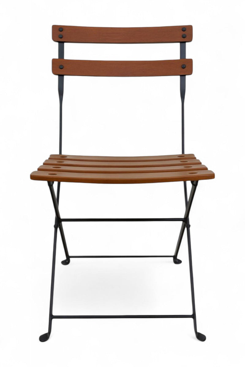 DemarForge Folding Chair 5508 - Stackable - European Chestnut Wood Clear Coated Slats (Set of 2)