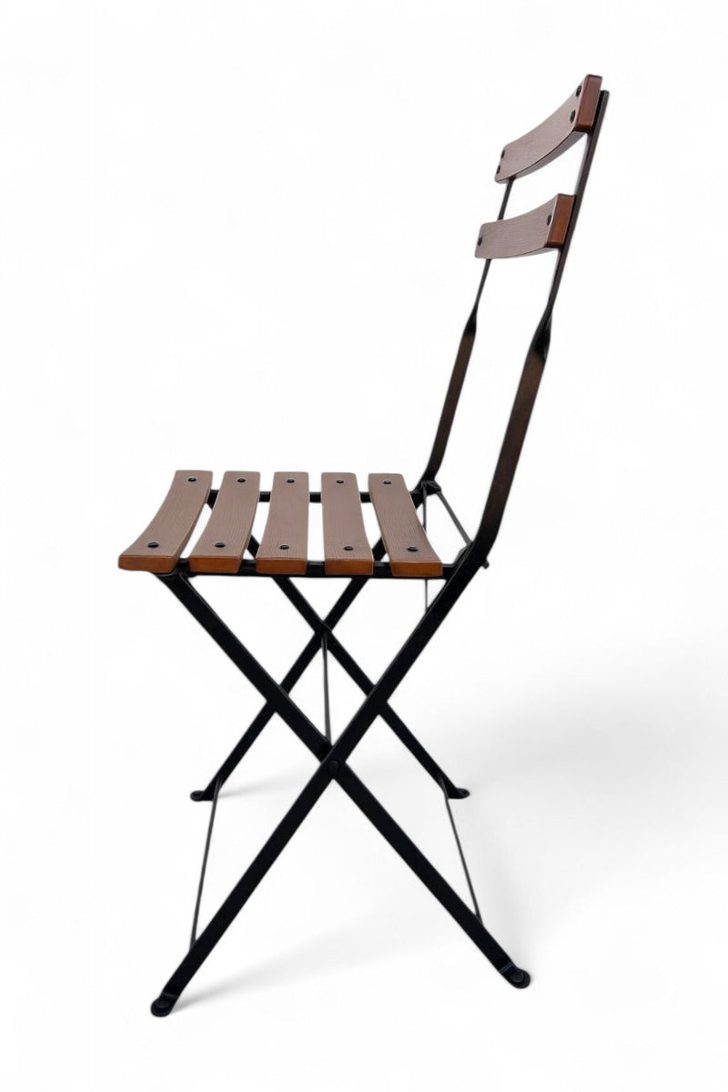 DemarForge Folding Chair 5508 - Stackable - European Chestnut Wood Clear Coated Slats (Set of 2)