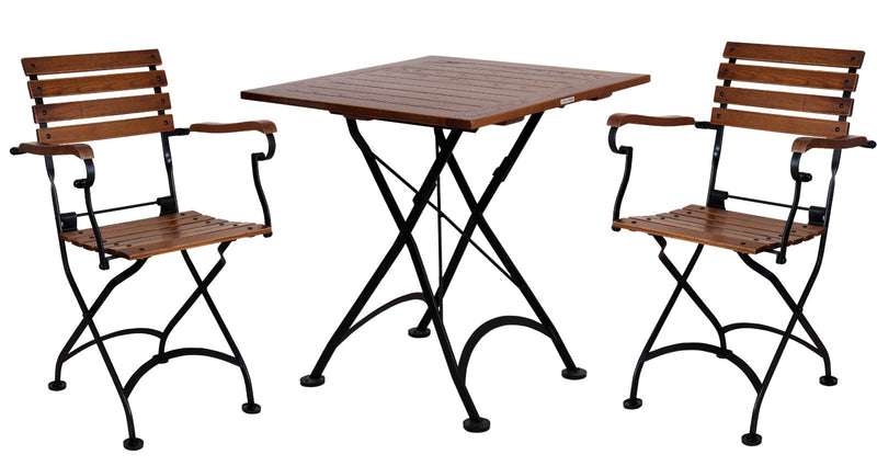 DemarForge Folding Square Table 4114 - Stackable - European Chestnut Wood Clear Coated