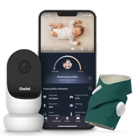 Owlet Dream Duo Smart Baby Monitoring System with Camera and Sock Monitor