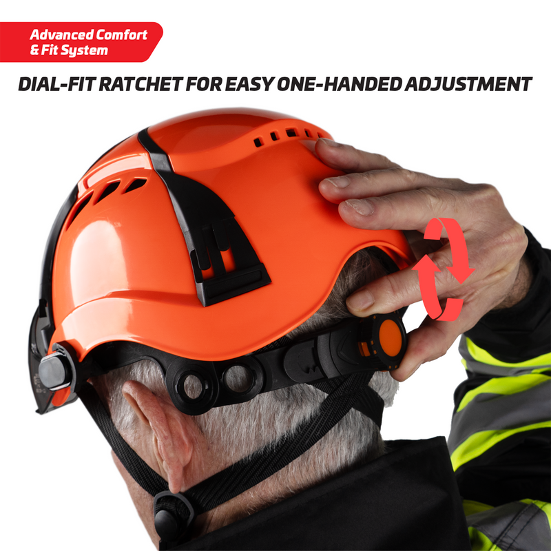 Type 2 Class C Safety Vented Helmet with Eye Visor Shield