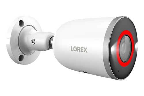Lorex E894AB 4K 8.0-MP Smart AI PoE IP Wired Security Bullet Camera with Lighting and Deterrence, White
