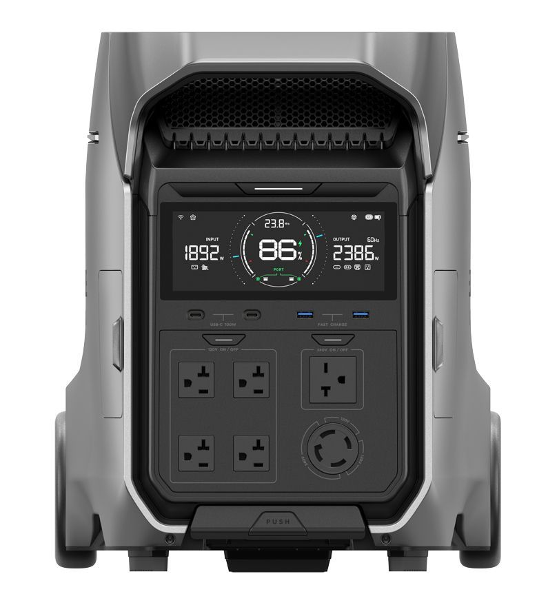 Central eléctrica portátil EcoFlow DELTA Pro 3 + generador inteligente 4000 (combustible dual) 