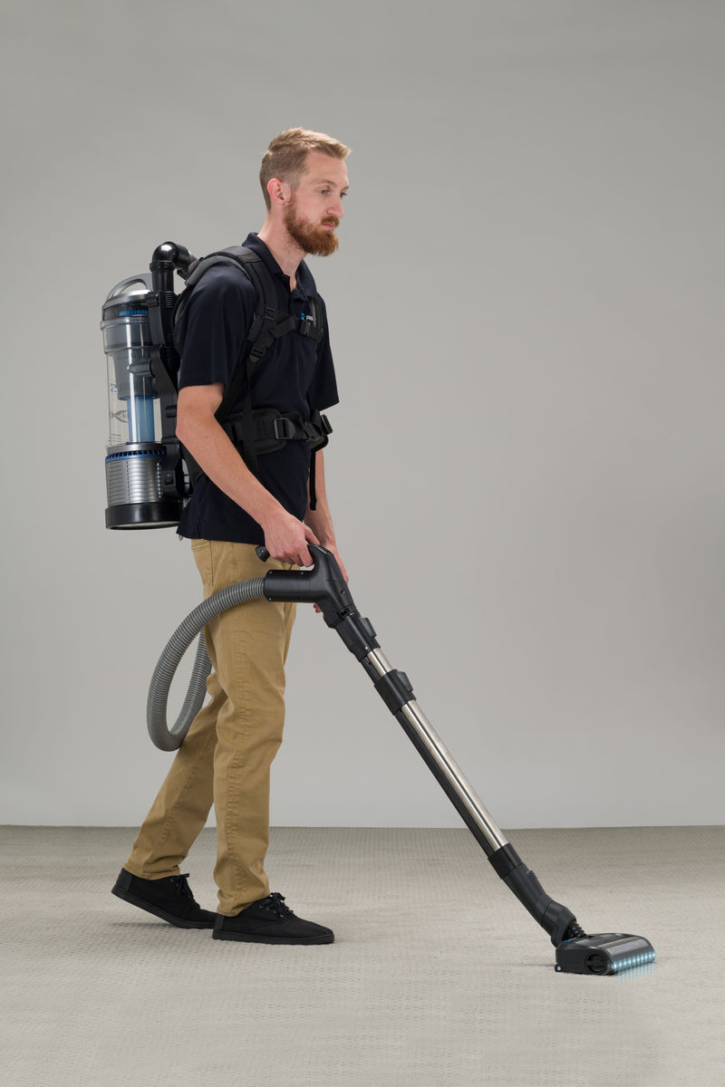 Aspiradora vertical de mochila ligera Prolux 2.0 sin bolsa con kit de cabezal eléctrico y 5 años de garantía 