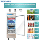 1 Door Commercial Beverage Refrigerator, EQCHEN 27 Inch Commercial Glass Door Refrigerator